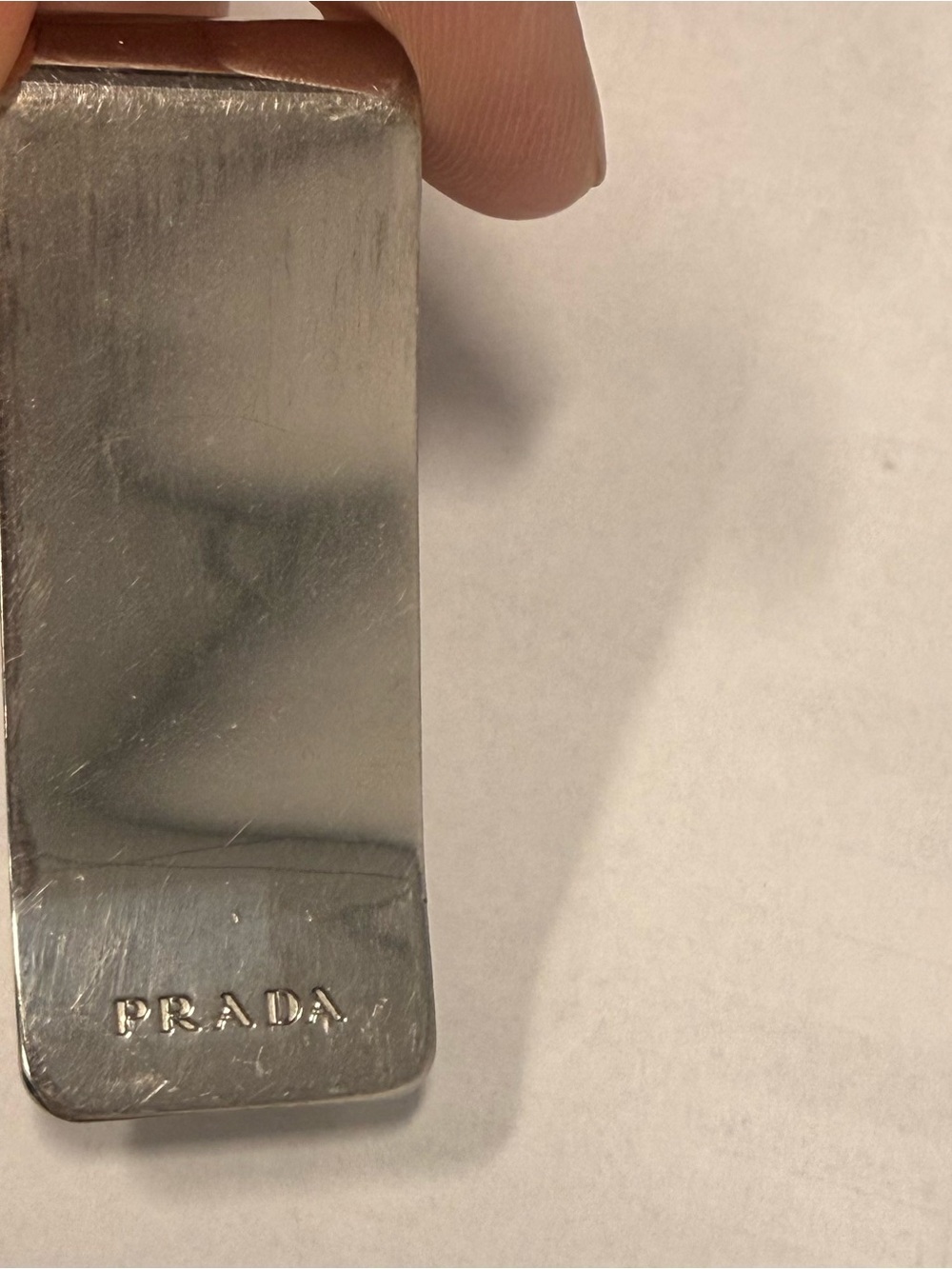 Prada Silver-tone Money Clip with Embossed Logo - Picture 2 of 6